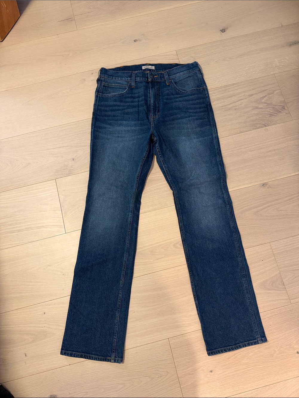 Blue Ranch Boot Cut 36/32 Mens Straight Dark Blue Jeans - Classic Everyday Denim